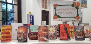 Display of new books in the library.
